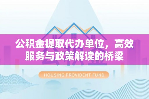 利津公积金提取代办单位，高效服务与政策解读的桥梁
