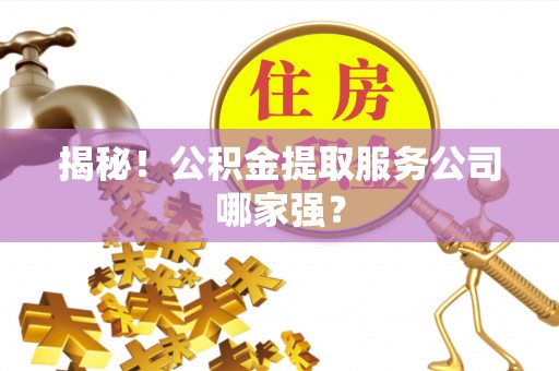 利津揭秘！公积金提取服务公司哪家强？