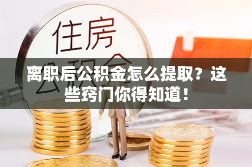 利津离职后公积金怎么提取？这些窍门你得知道！