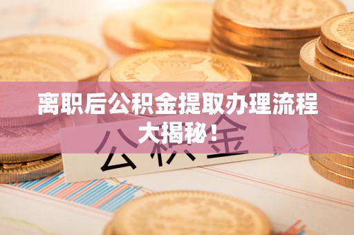 利津离职后公积金提取办理流程大揭秘！