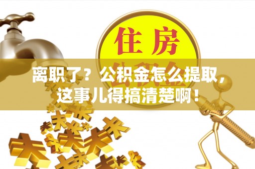 利津离职了？公积金怎么提取，这事儿得搞清楚啊！